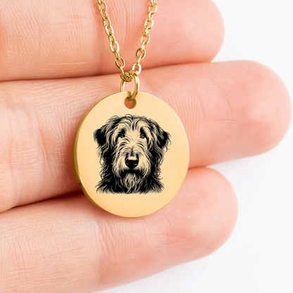 Personalized Irish Wolfhound pendant necklace with custom engraving