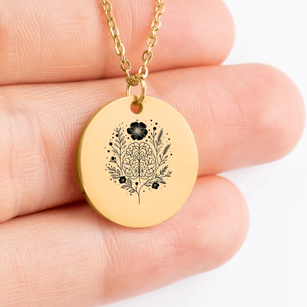 Floral Brain design jewelry pendant as a thoughtful gift choice 