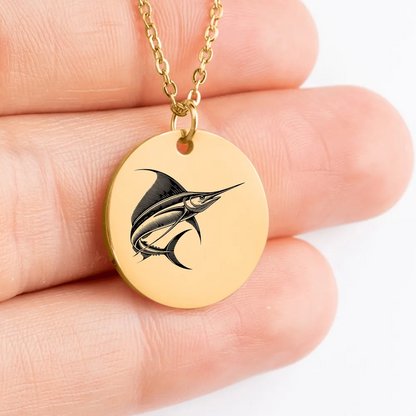 Personalized Swordfish Medallion Jewelry - Custom-made Gift