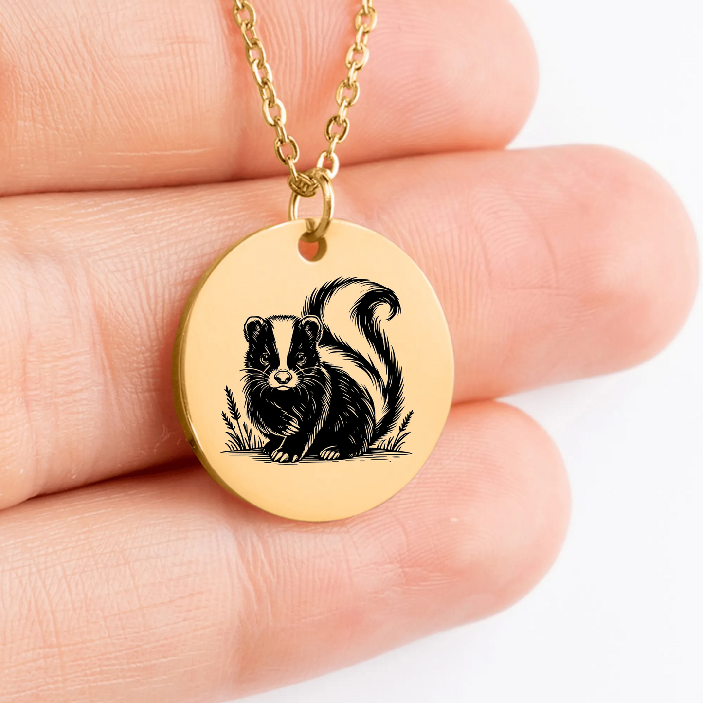 Unique Skunk Pendant Necklace - Custom Jewelry Gift Idea