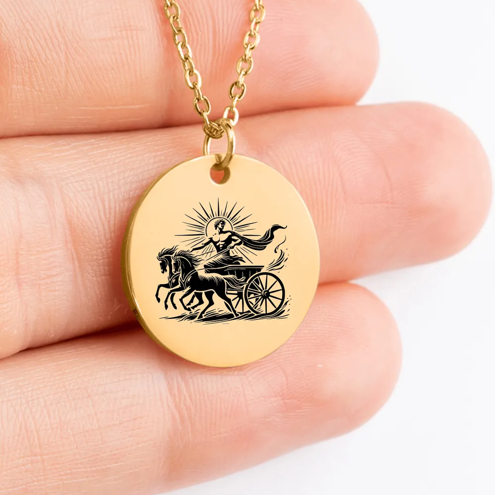 Unique Helios God pendant necklace, personalized gift idea