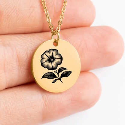 Elegant Petunia Flower Charm Necklace - Custom Handmade Pendant