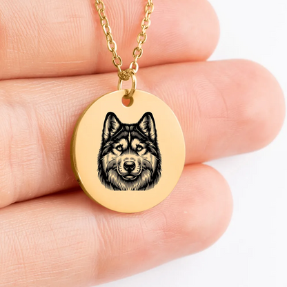Personalized Husky medallion pendant for Husky owners