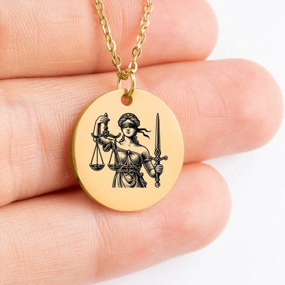 Elegant Themis Goddess charm necklace for a stunning look