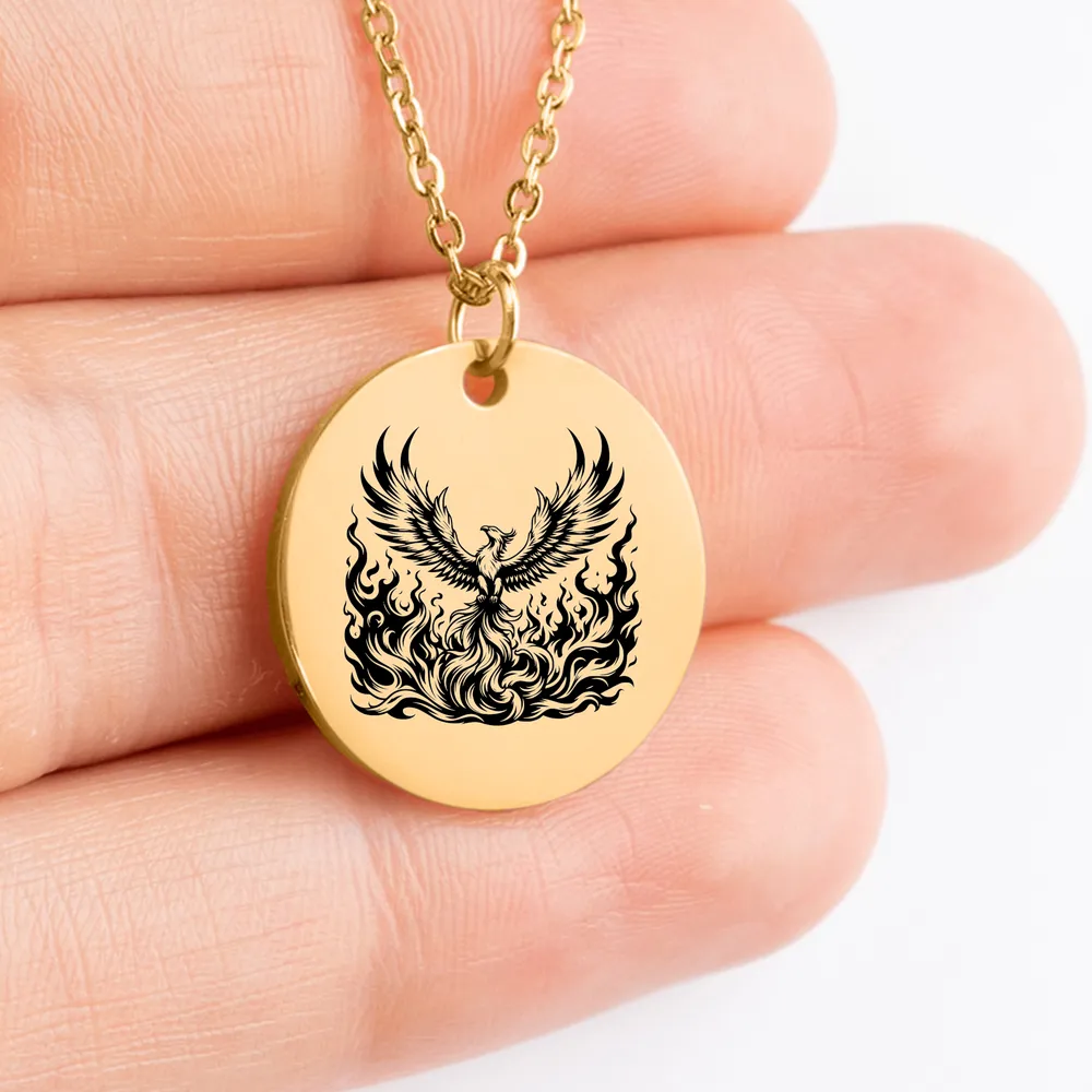 Personalized Phoenix Charm Necklace - Handcrafted Pendant Gift