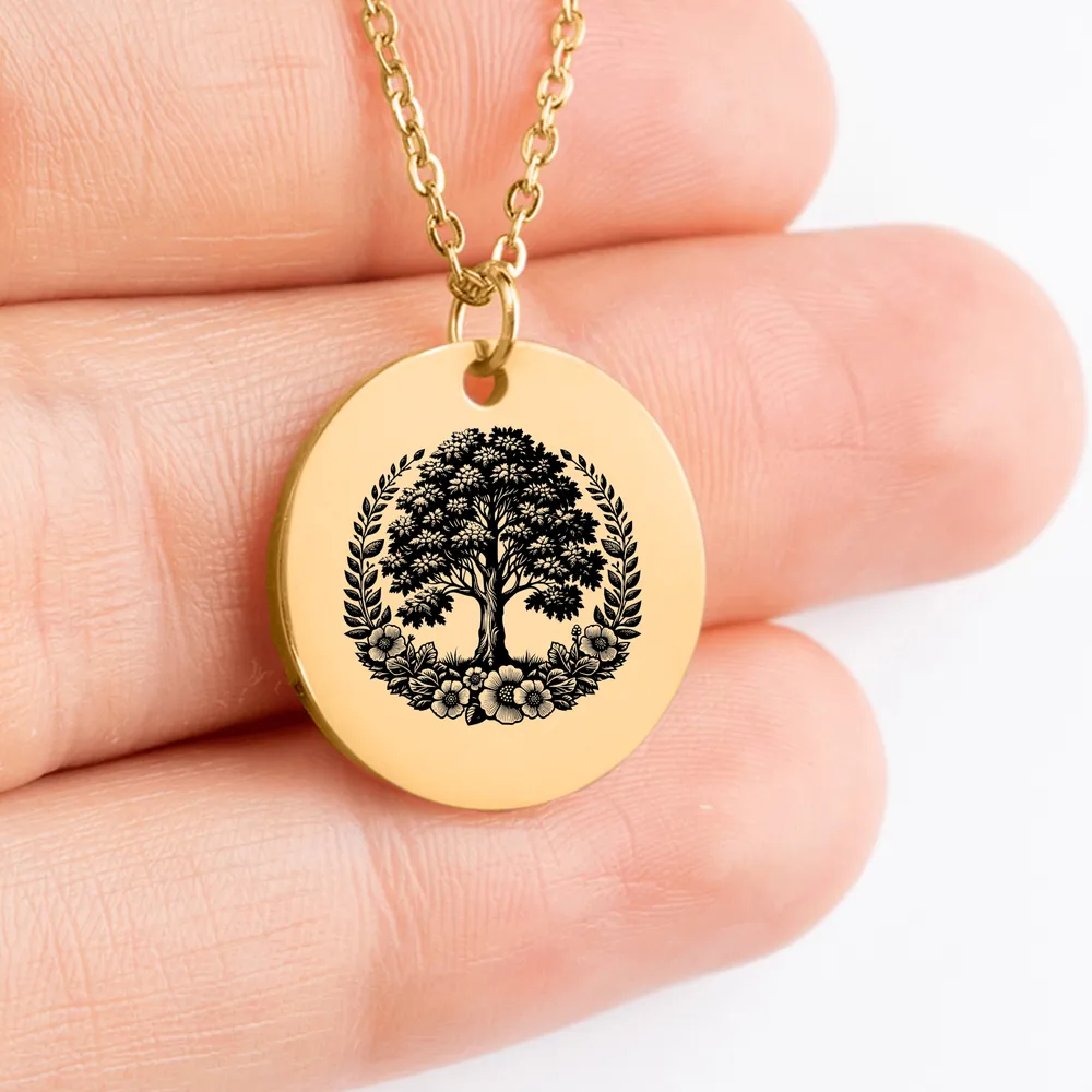 Custom handmade Alder Tree medallion pendant for her