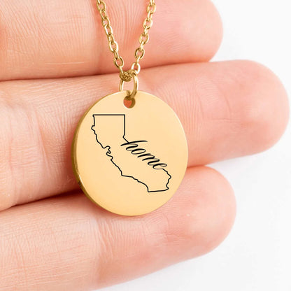 Personalized California themed medallion necklace for a special touch