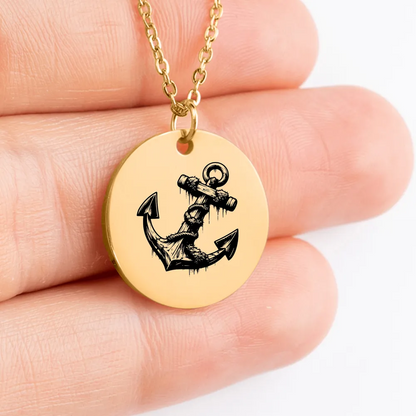 Personalized anchor medallion charm with unique design