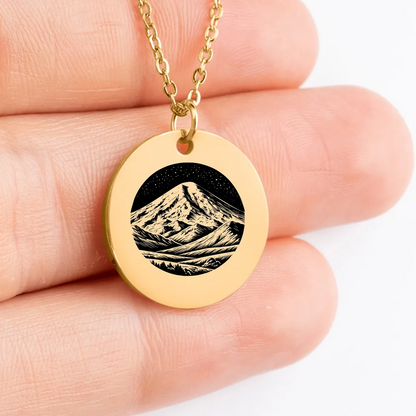 Unique personalized Mount Elbrus amulet necklace