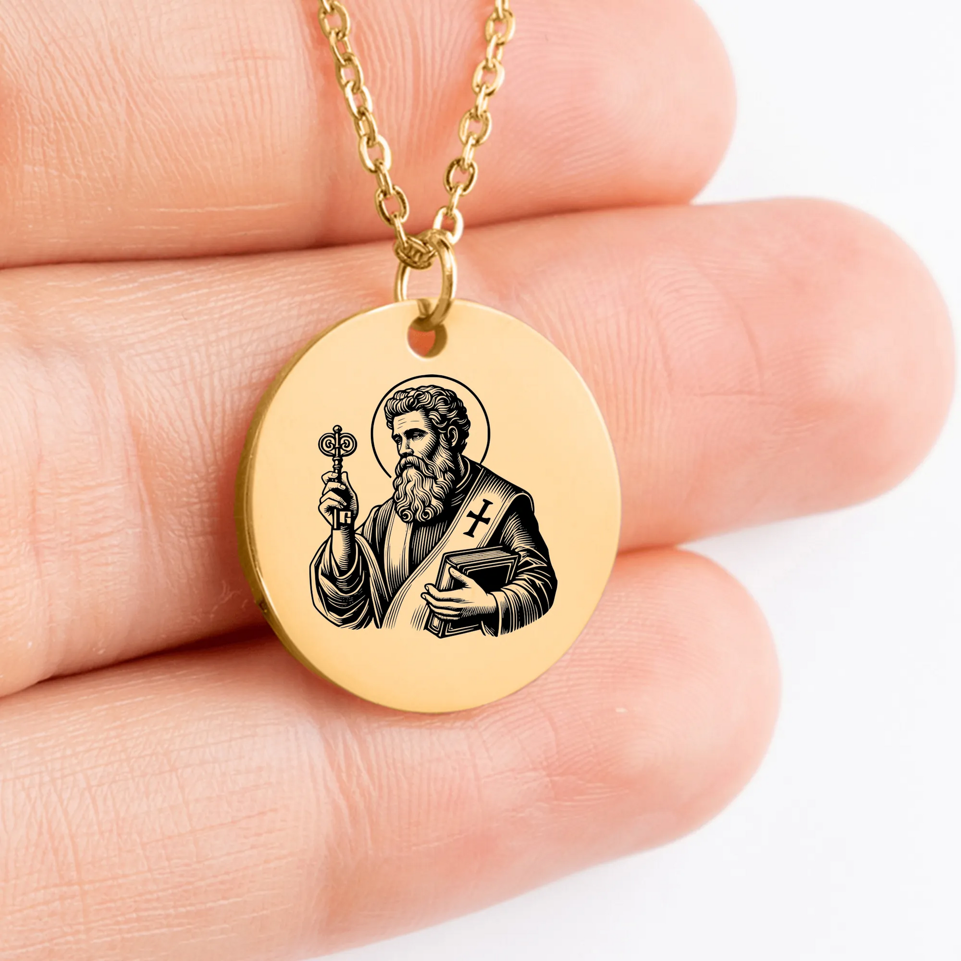 Unique Saint Peter pendant amulet for custom jewelry gift