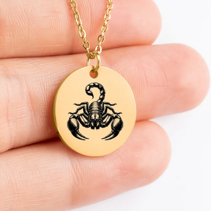 Scorpion Medallion Necklace - Handcrafted Gift for Scorpion Lovers