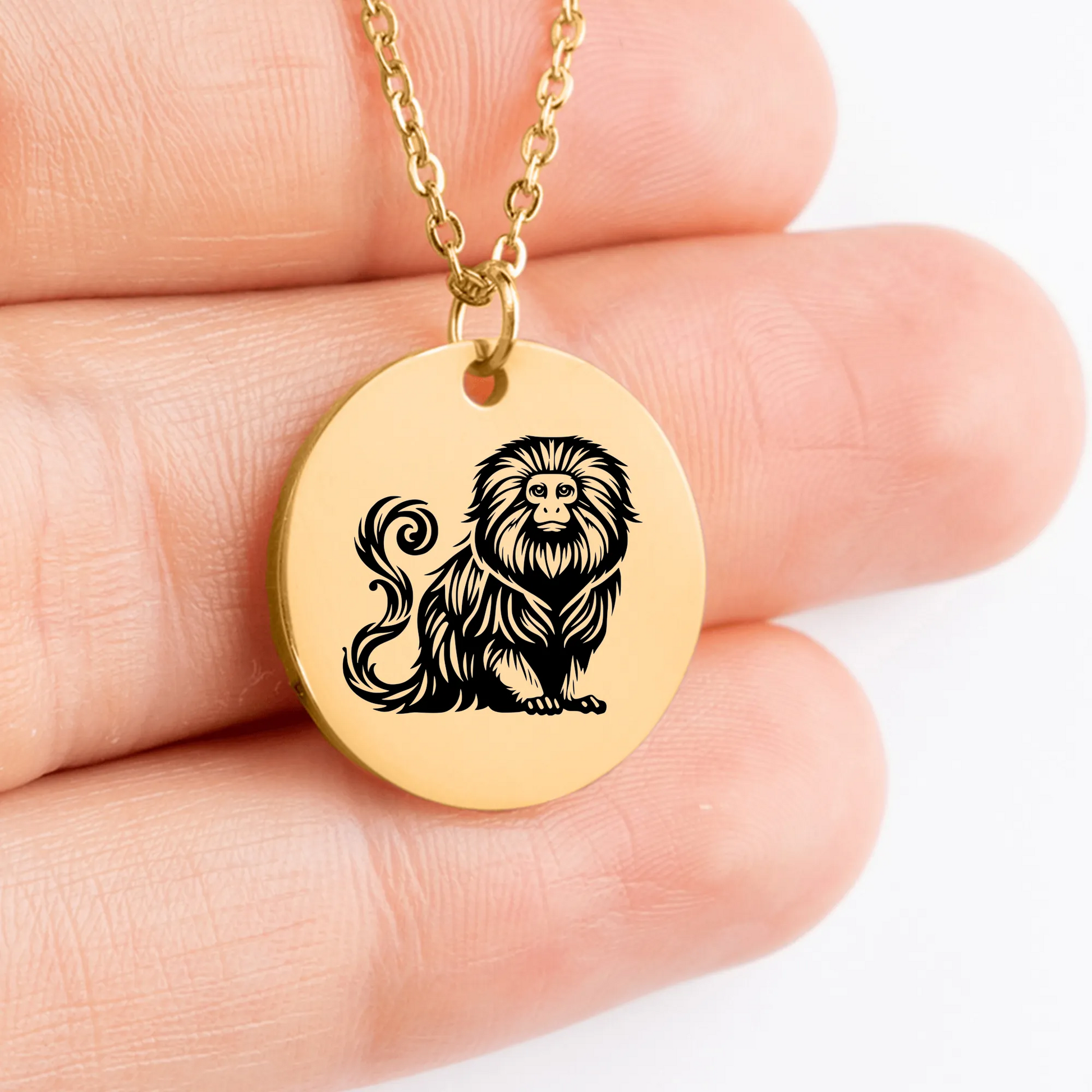 Golden Lion Tamarin necklace, perfect gift for wildlife enthusiasts