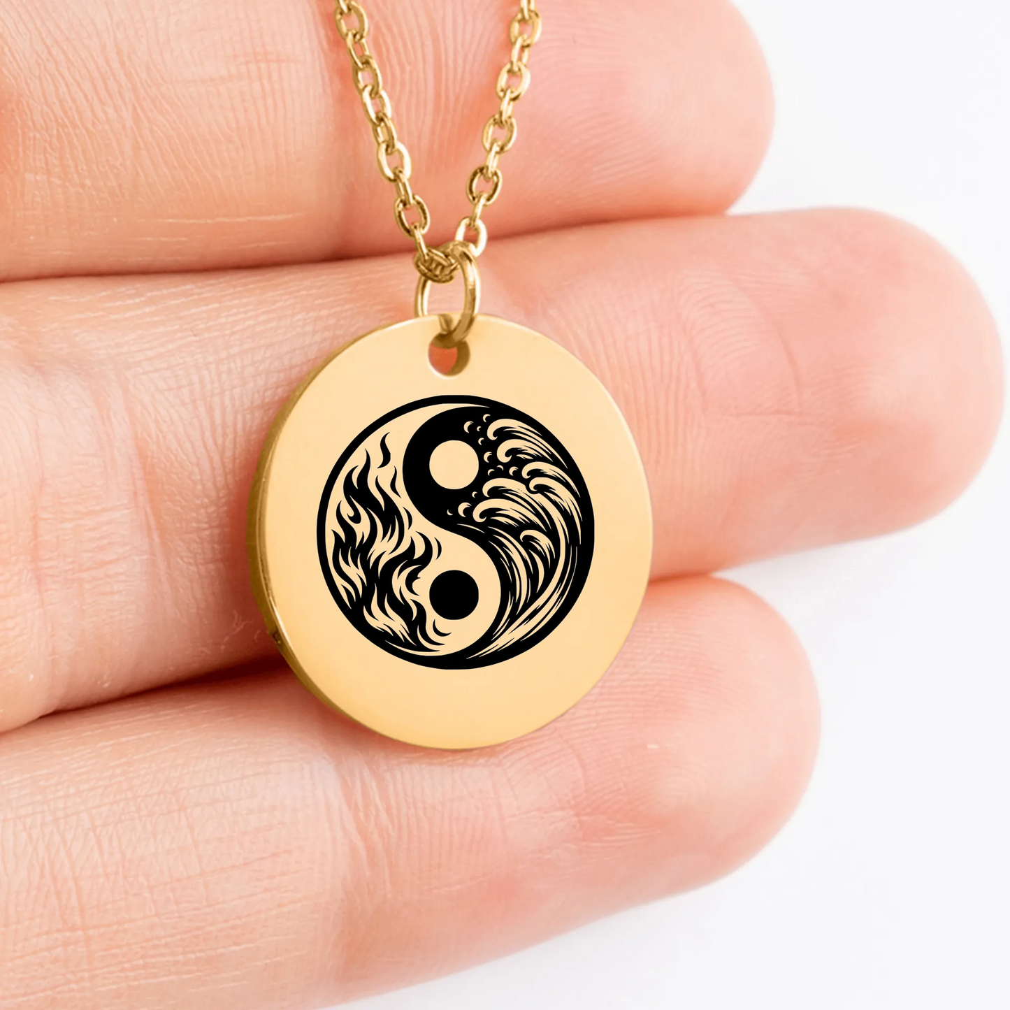 Stylish customizable Yin Yang pendant necklace - meaningful gift for loved ones