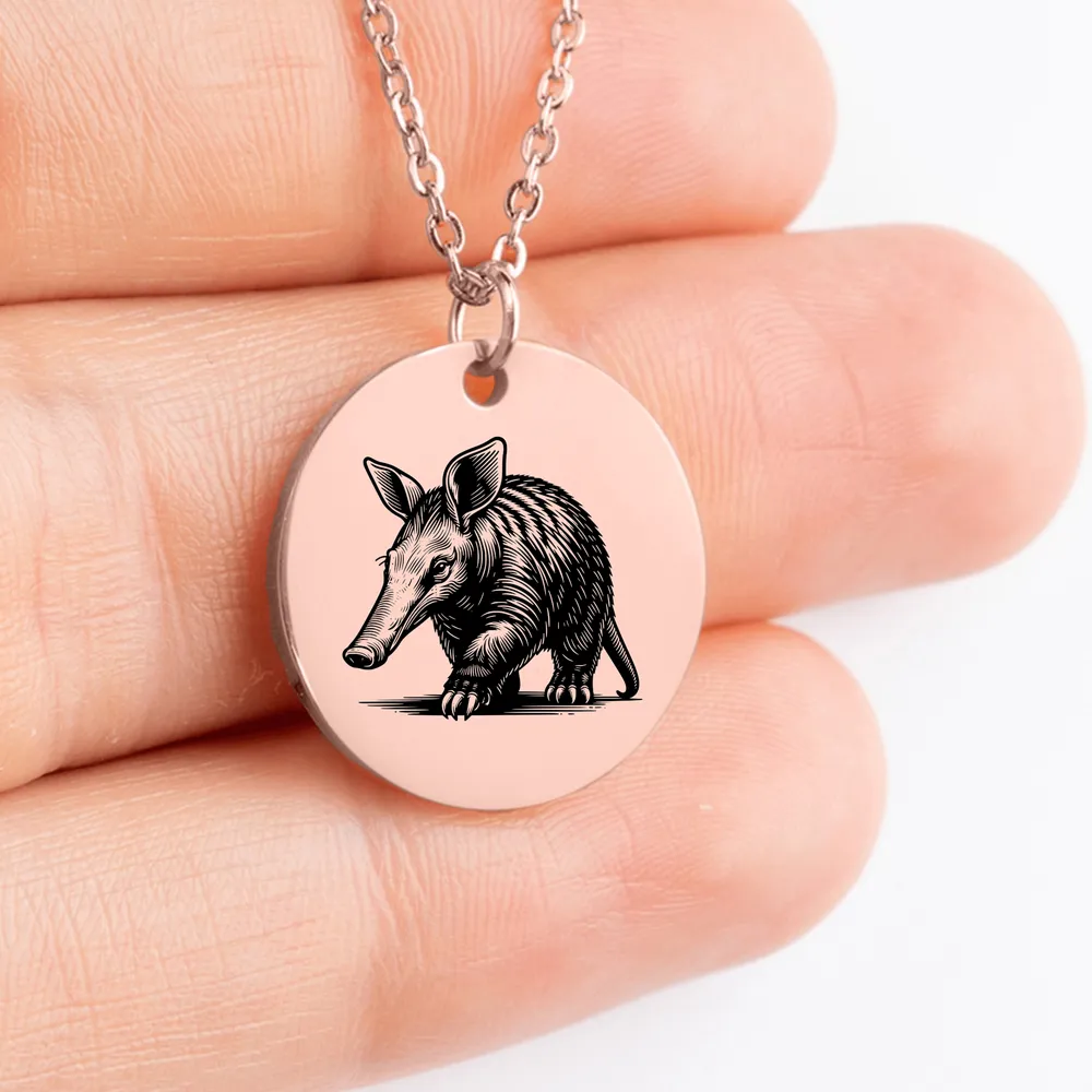 Custom Aardvark charm pendant necklace for unique jewelry gift