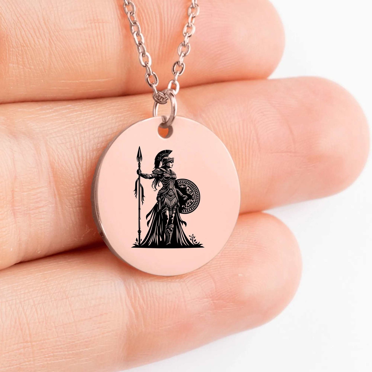 Personalized Amazon Warrior Pendant Necklace - Custom Jewelry Gift Idea