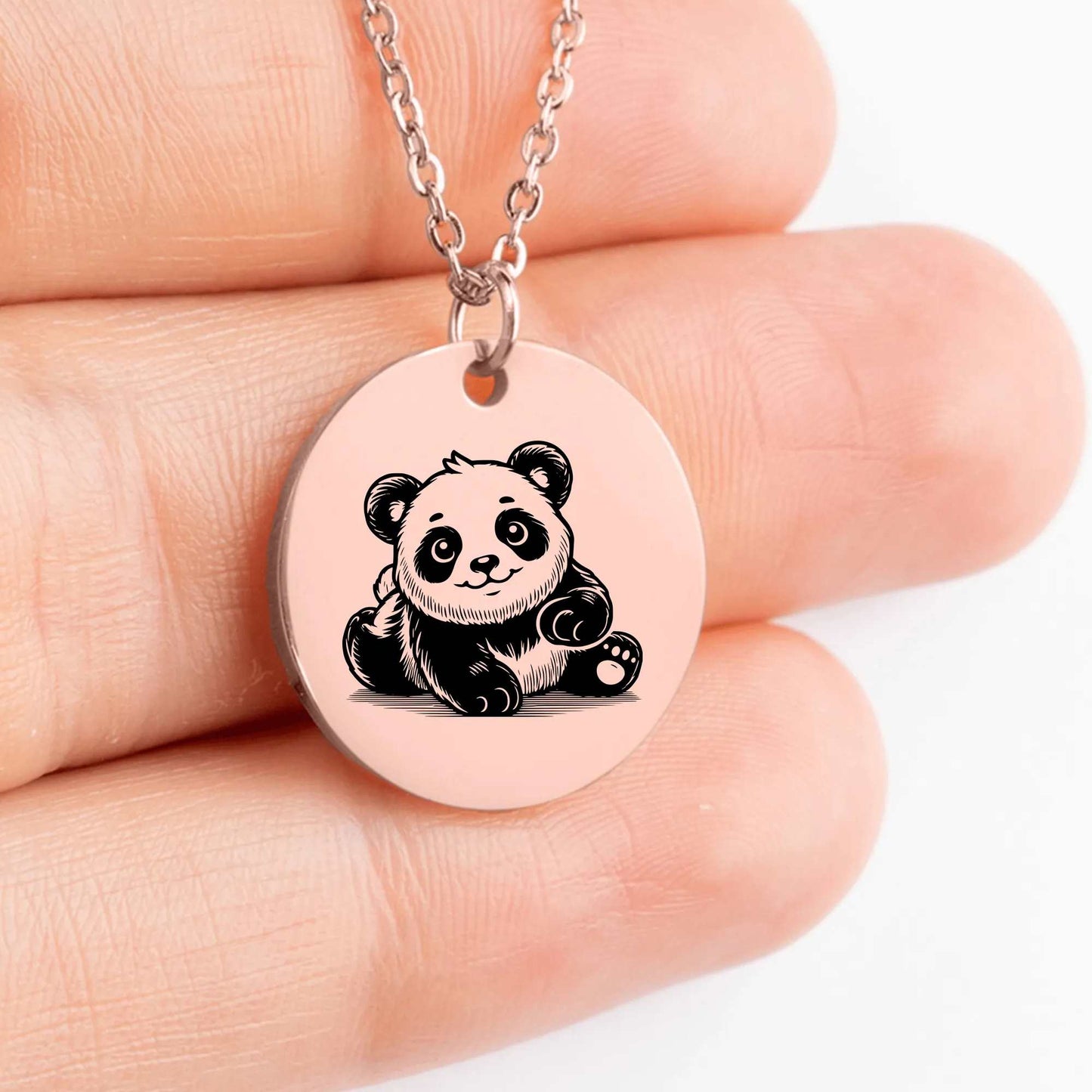 Custom Baby Panda Pendant Necklace with Unique Design