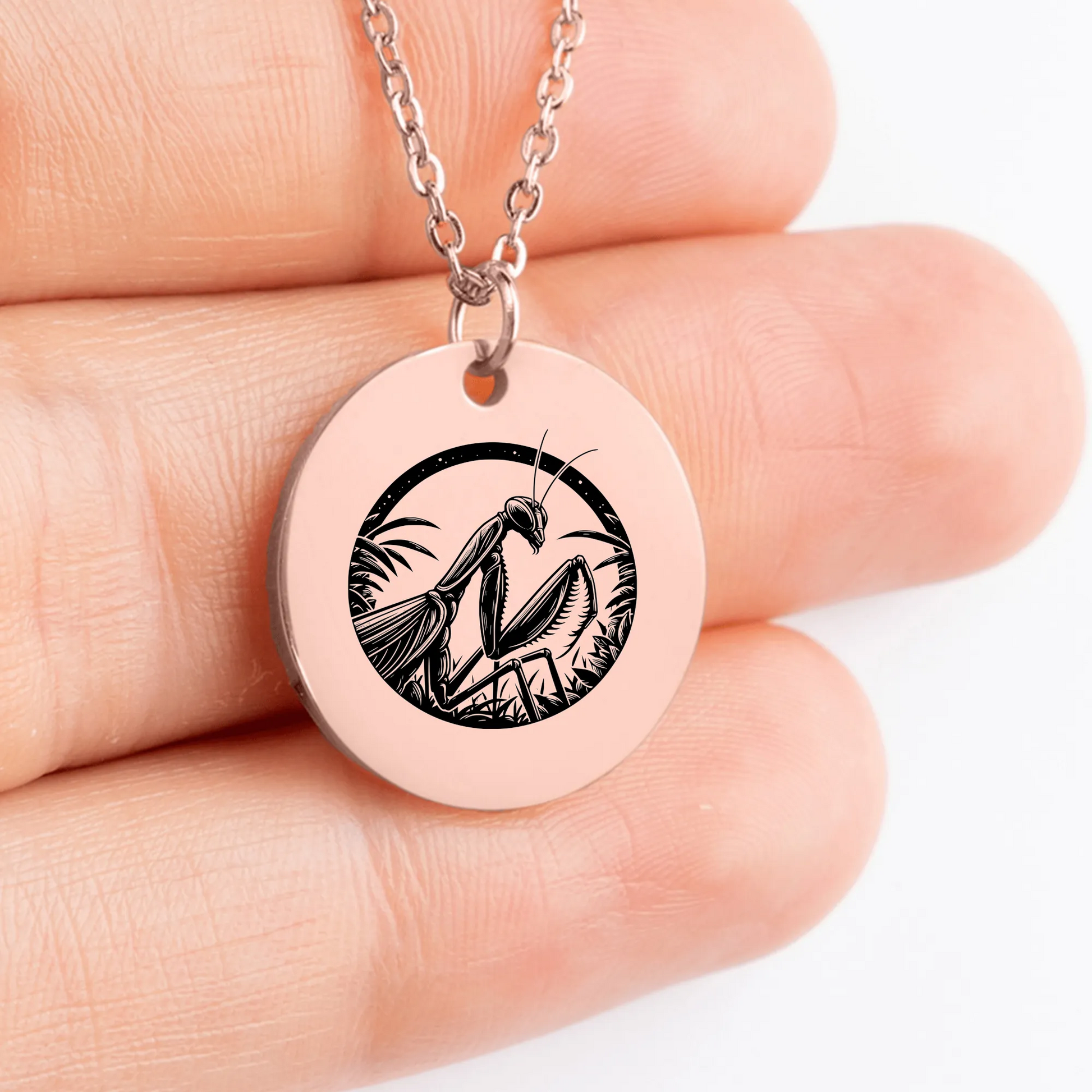 Unique Mantis pendant necklace for personalized jewelry gift ideas