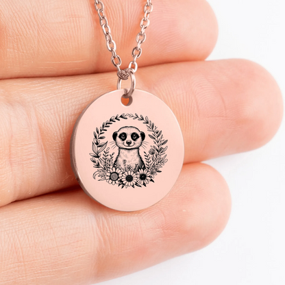 Handcrafted Suricata coin necklace for a special occasion