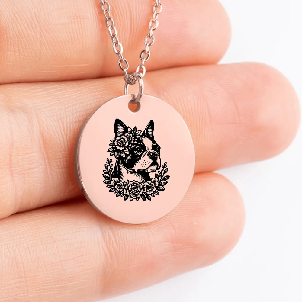 Custom Boston Terrier pendant necklace