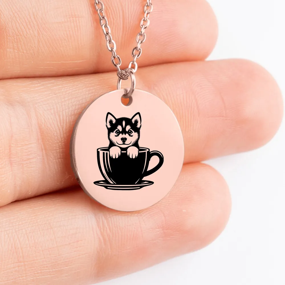 Husky charm necklace - handcrafted gift idea for dog enthusiasts