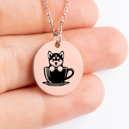 Husky charm necklace - handcrafted gift idea for dog enthusiasts