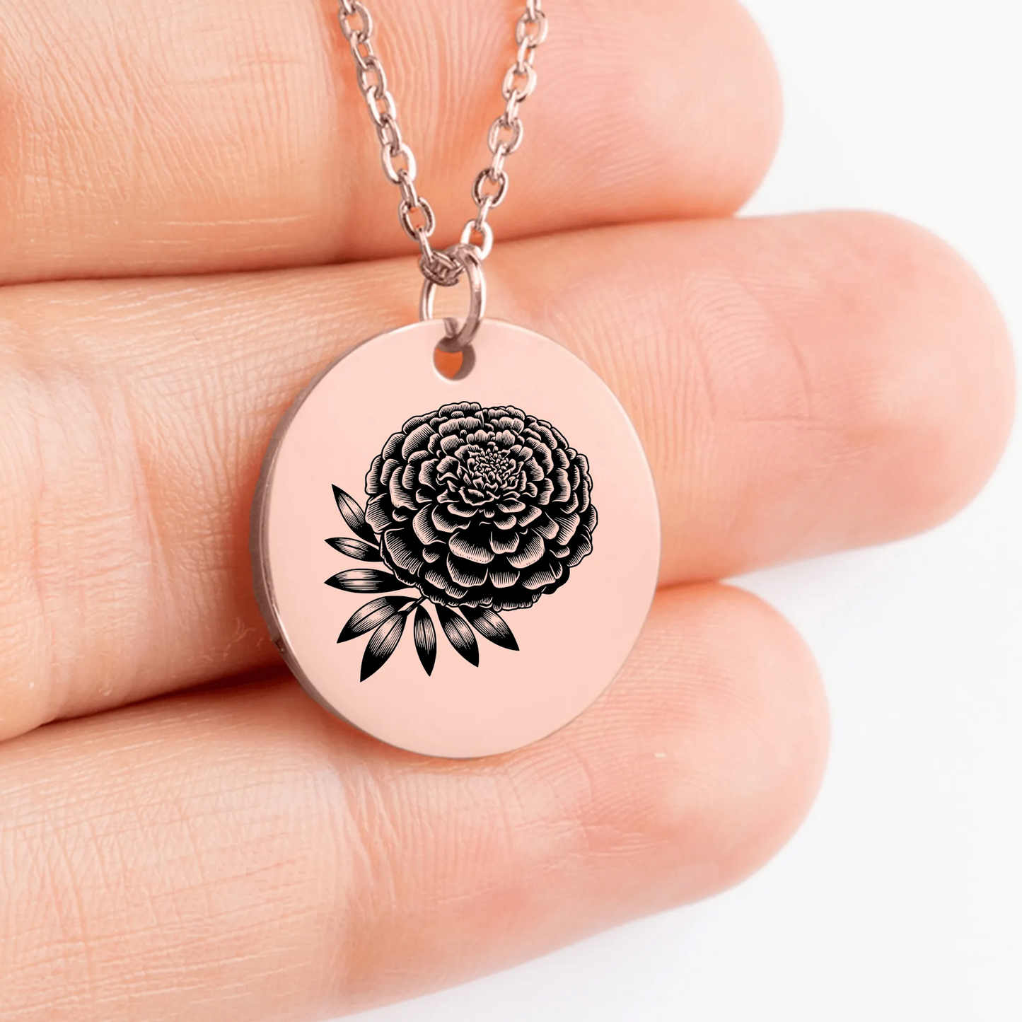 Exquisite Marigold Medallion Necklace - Customized Gift