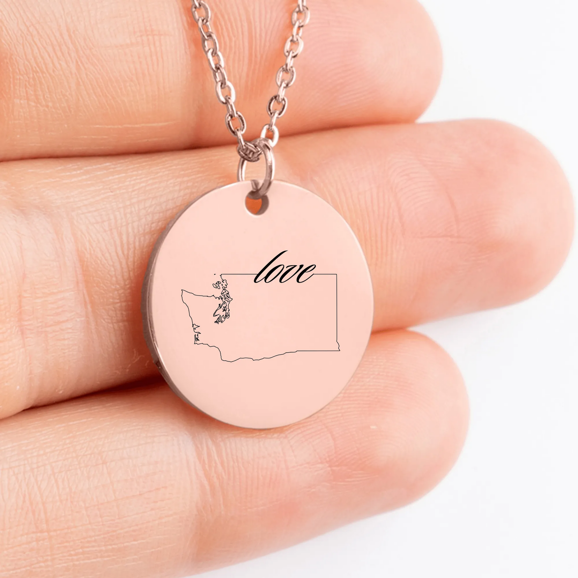 Washington Outline charm medallion for him or her