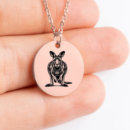 Kangaroo amulet necklace with intricate design