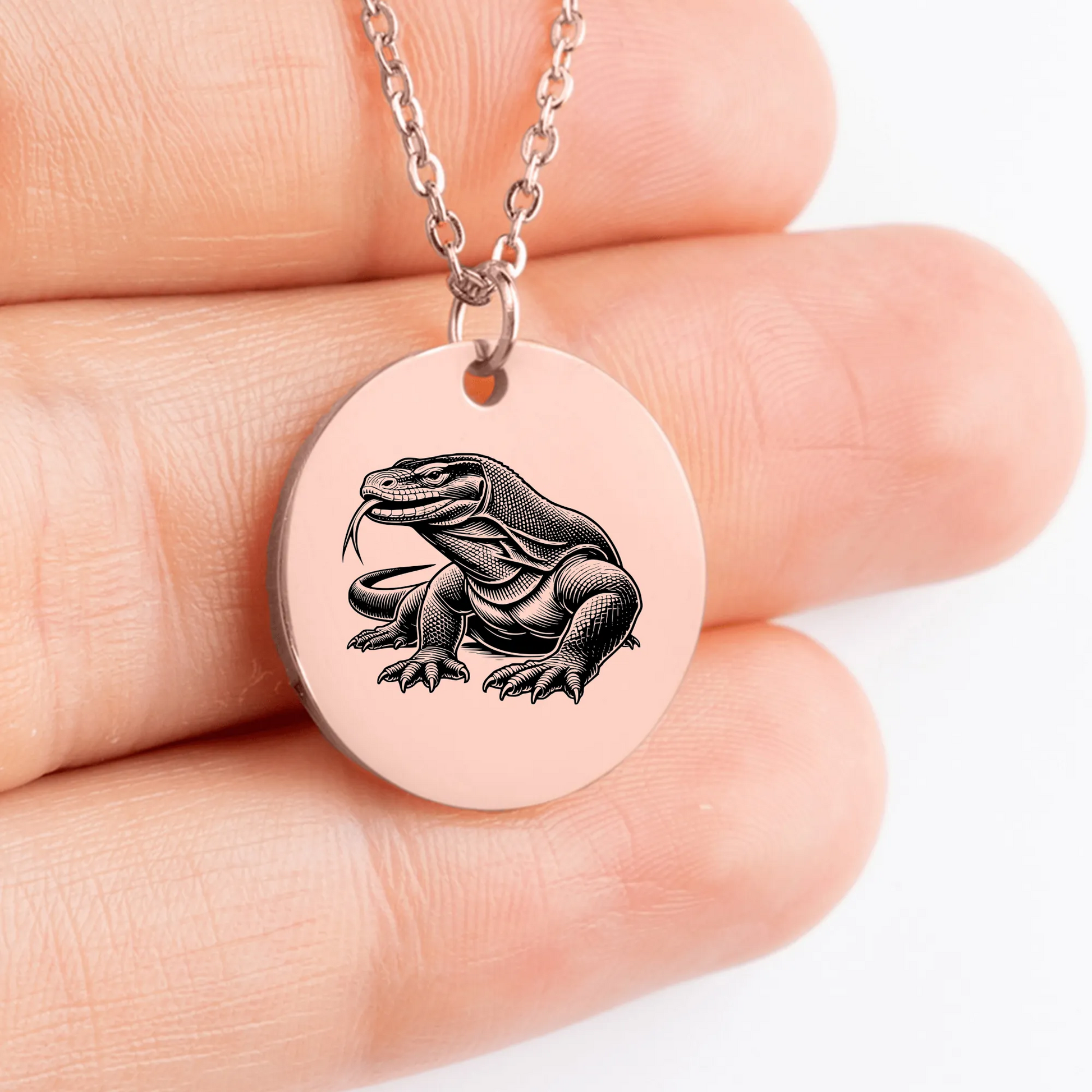Beautiful artisan Komodo Dragon necklace gift for jewelry connoisseurs