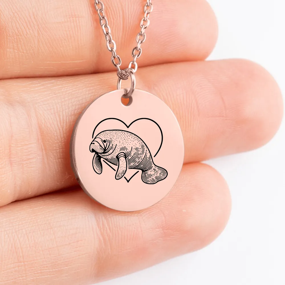 Custom Manatee Pendant Necklace Gift Idea