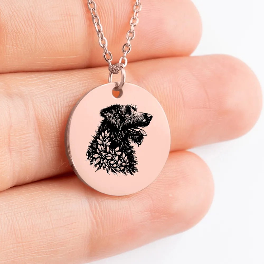 Handcrafted Irish Wolfhound charm necklace, a special keepsake