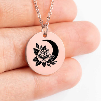 Personalized Camellia Flower Amulet Necklace Charm 