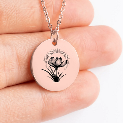 Unique Crocus Flower jewelry pendant for a thoughtful gift