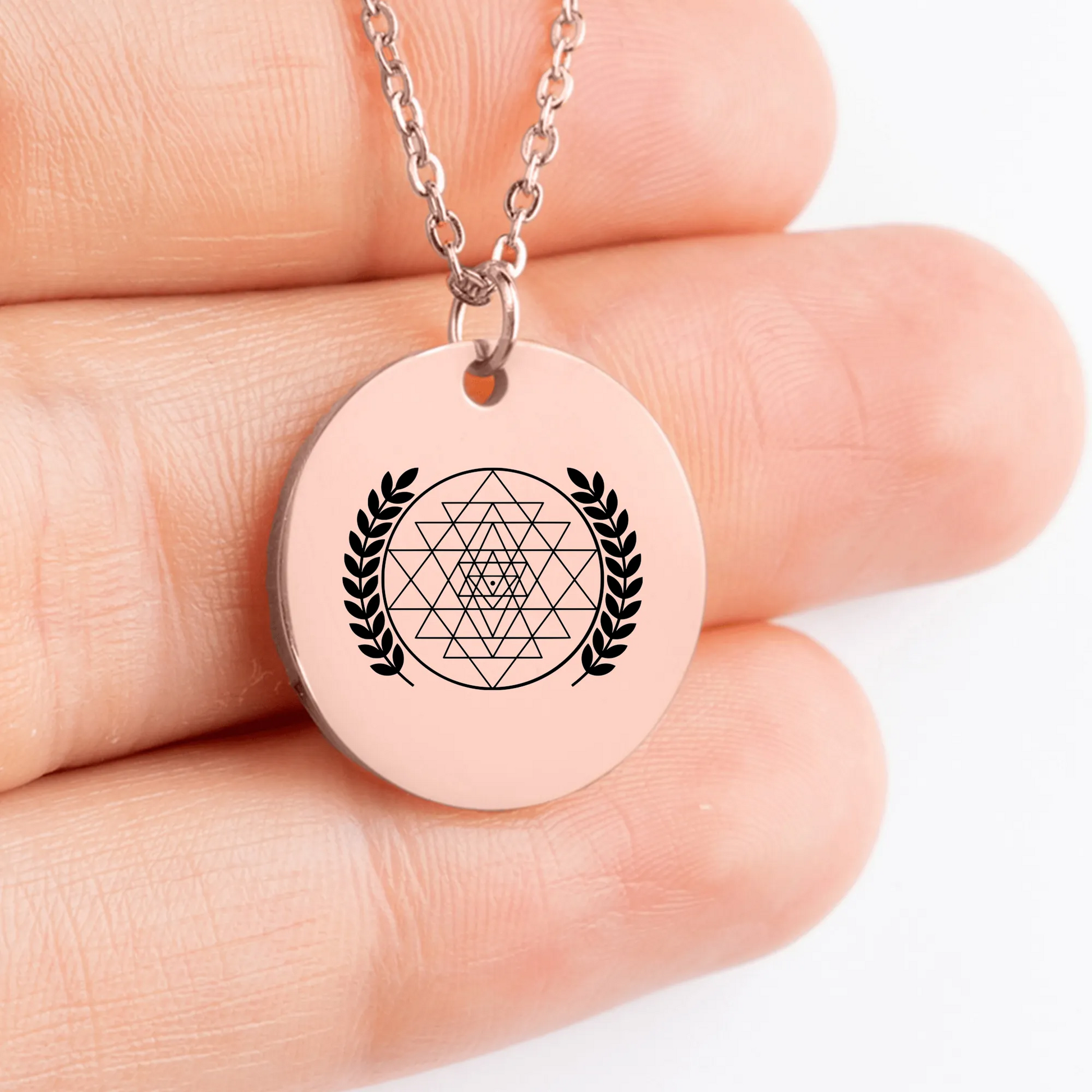 Intricate Sri Yantra symbol pendant for spiritual connection