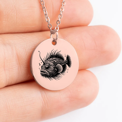 Charm necklace featuring a stunning Anglerfish medallion