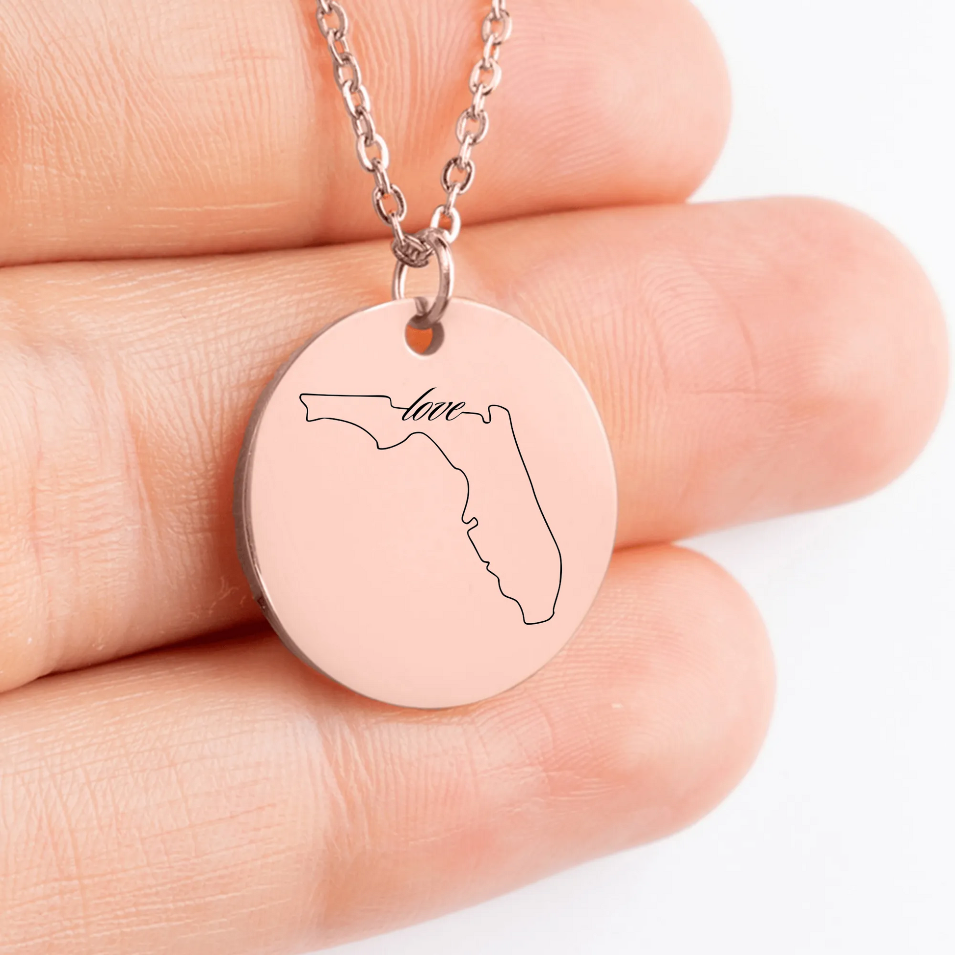 Florida Outline medallion necklace for a meaningful present