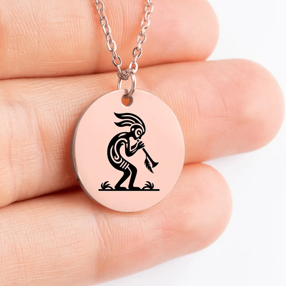 Kokopelli Trickster Deity necklace - symbol of joy and fertility in Southwest art