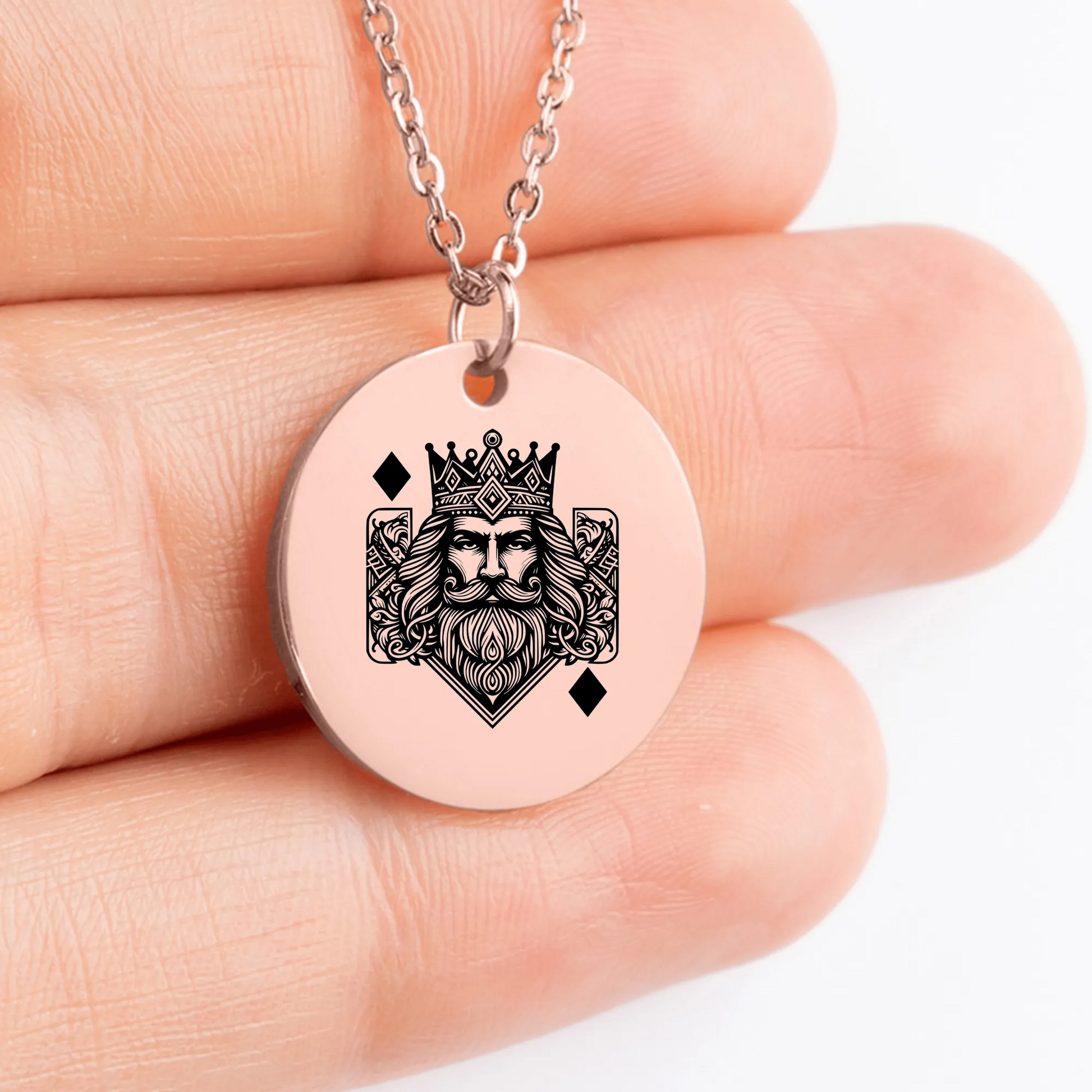 King Of Diamonds charm pendant necklace for special occasions