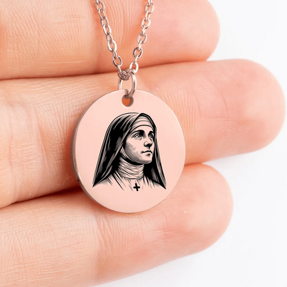 Saint Therese charm necklace - custom religious jewelry gift