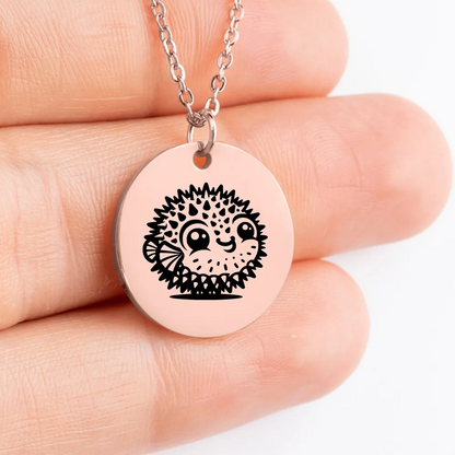 Unique Pufferfish pendant jewelry gift idea for ocean lovers