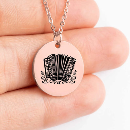 Elegant accordion charm necklace gift for musicians