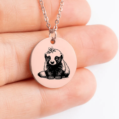 Personalized Honey Badger amulet necklace for a stunning gift idea.