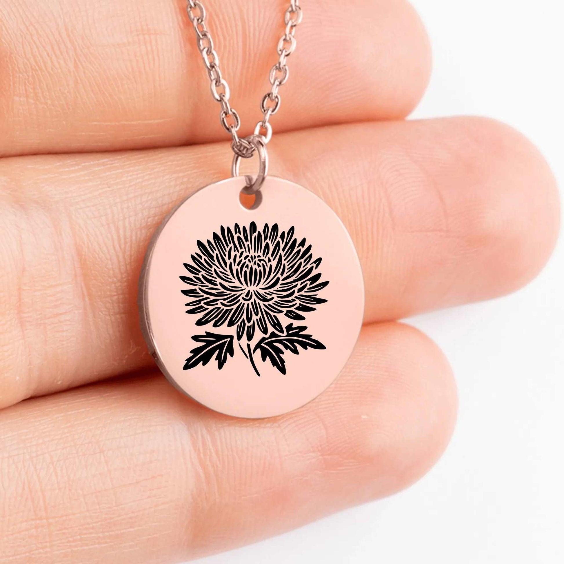 Custom charm medallion with Aster design - perfect jewelry gift