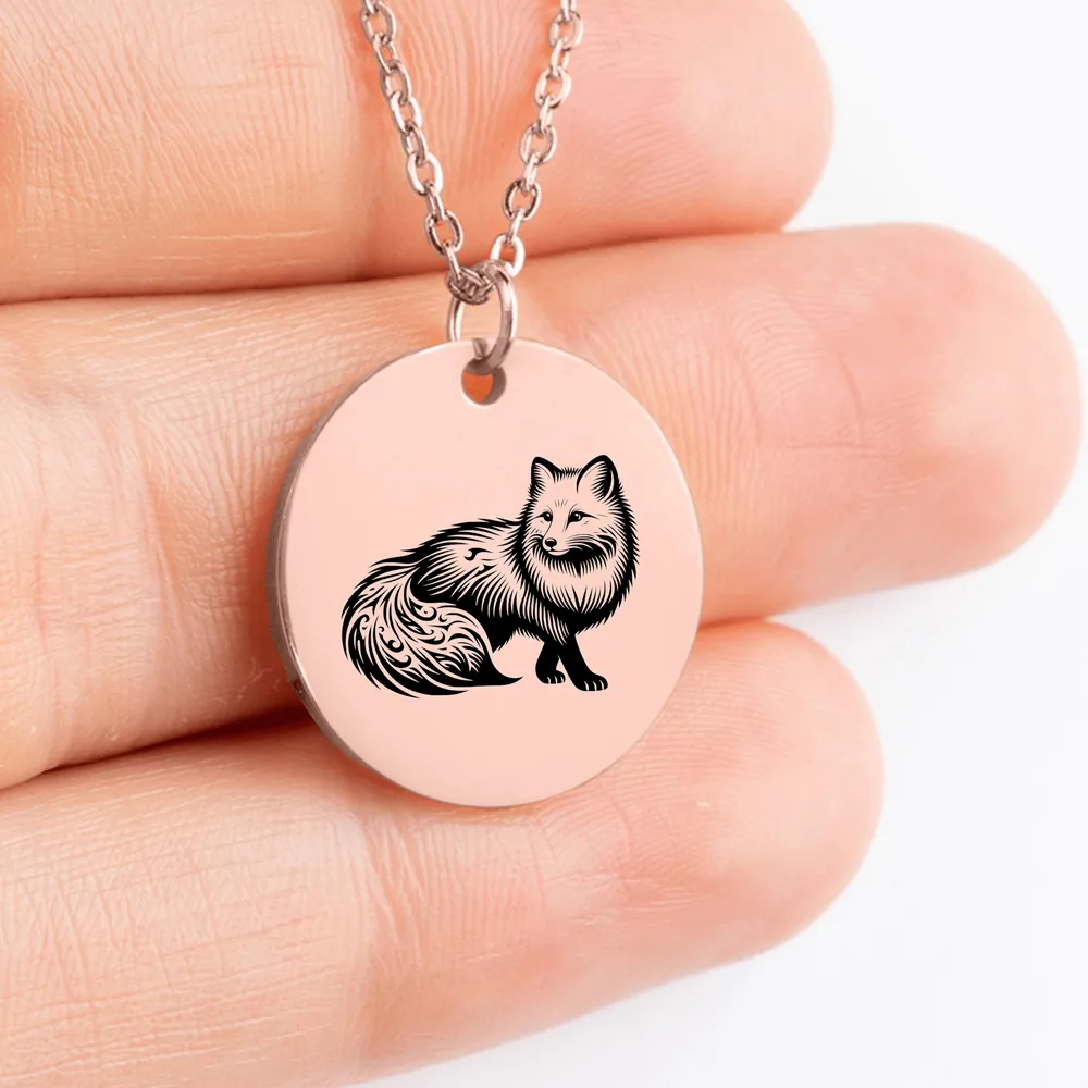 Handcrafted Arctic Fox Charm Necklace - Wildlife Inspired Jewelry