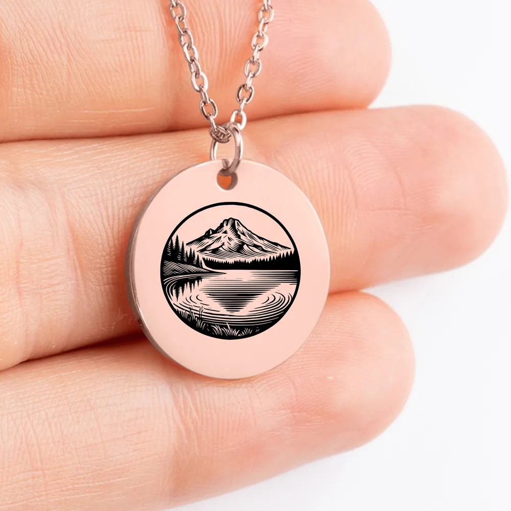 Mount Hood souvenir pendant necklace for outdoor enthusiasts