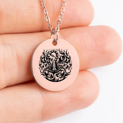 Scorpion Medallion Necklace - Handcrafted Gift for Scorpion Lovers