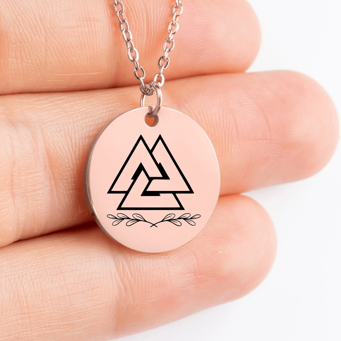 Intricate Valknut Symbol charm necklace for spiritual protection and style