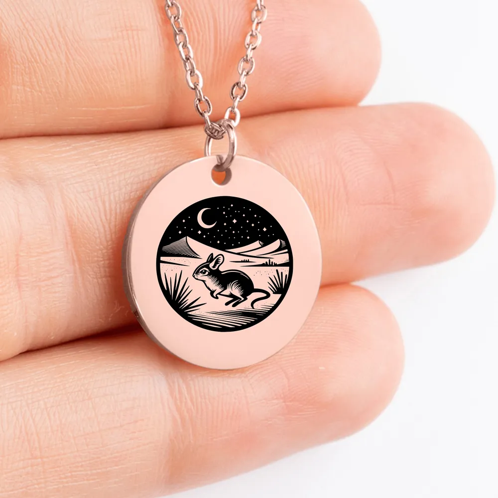 Jerboa coin necklace, exquisite gift for nature enthusiasts