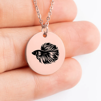 Stunning Betta Fish amulet medallion for a touch of charm