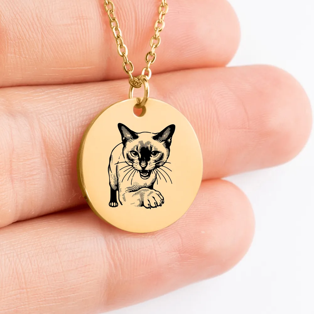 Custom Siamese Cat medallion jewelry